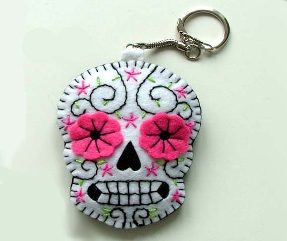 Sugar Skull Key Ring Tattoo Key Chain Keyring