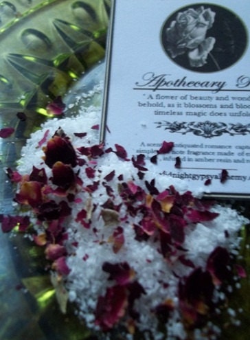 Apothecary Rose Gypsy Alchemy  Herbal Bath Tea Salt 5 oz  Rose Absolute,Rose Petals Amber Resin