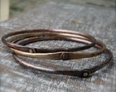 Industrial Mixed Metal Bangles Set of 3 Made to Order