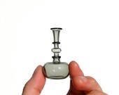 Miniature Bottle in Gray, Hand Blown Glass