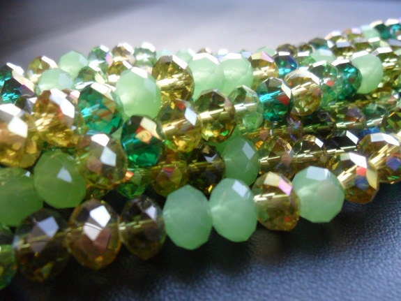 Tiaria Crystal Mixes Mint Julep Faceted Rondell Beads 8 x 5mm(Item Number ZMX-16-01)