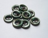 Flat Brown and Green Ceramic buttons