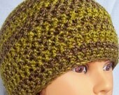 ladies crochet hat girls hat beanie unisex chunky yarn lichen crochet moss green olive forest earthy 5054