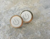 Power Up Stud iEarrings - Sterling Silver Handmade Recycled MAC Power Buttons, made to order