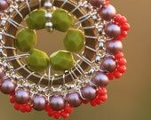 SALE - Bloom Necklace - Carousel - Jewelry, Beadwork, Pendant Necklace, Handmade, Weddings, Bridal Accessories