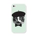 Mint Green Cat Apple iPhone 5 Case - Plastic iPhone 5 Case - Funny iPhone Case Skin - Mint Grey Black French Mustache Beret Cell Phone