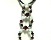 Swarovski Crystal Necklace In Red, Black, White & Silver, Graduated Circles