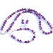 Freshwater Pearl Set, Necklace Bracelet & Earrings, Purple Pearls and Swarovski Crystals