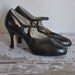 vintage antique rare 1920s Rag Time black leather heels