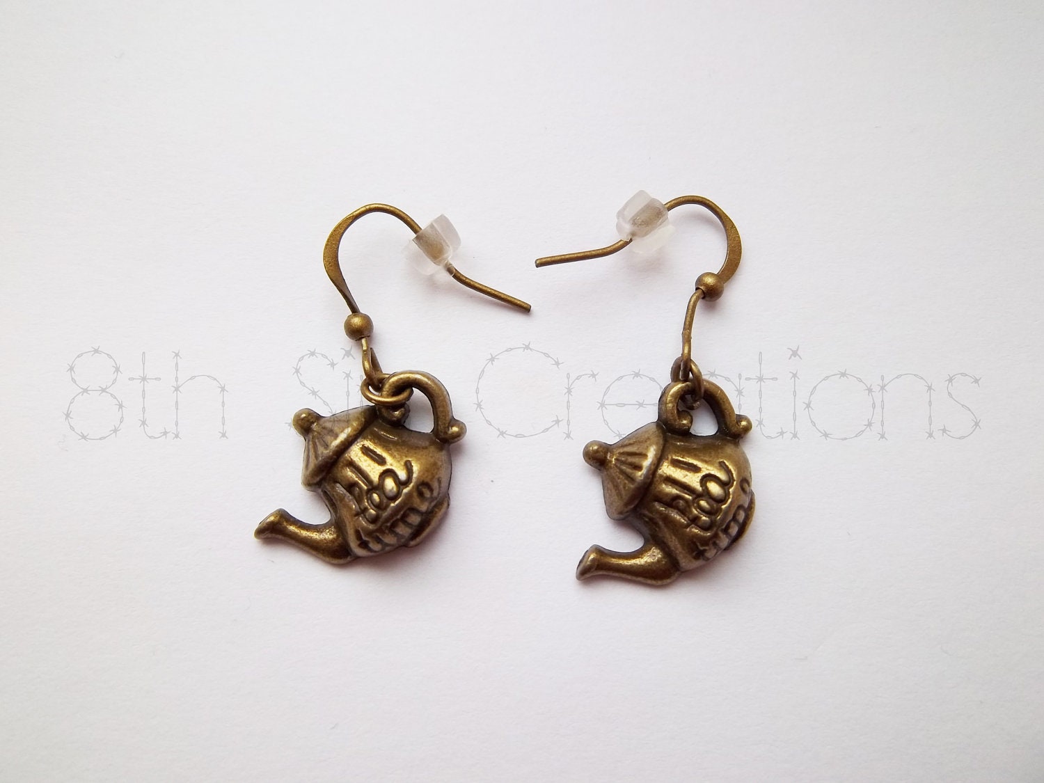 Antique Bronze Tea Time Teapot Earrings
