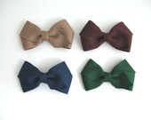 School Uniform Bows, Back To School Bow Set Variety Pack, Khaki Navy Maroon Forest Green Small School Hair Bow Clips