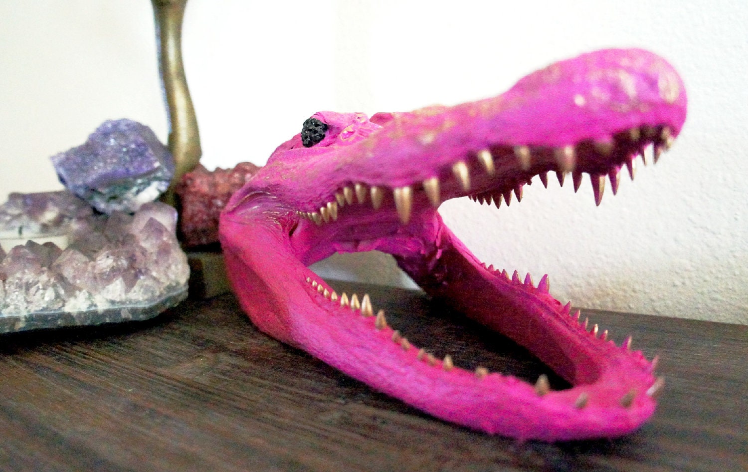 RESERVED Pink Alligator Head Taxidermy