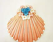 Peach Shell Decor hand painted lions paw embellished