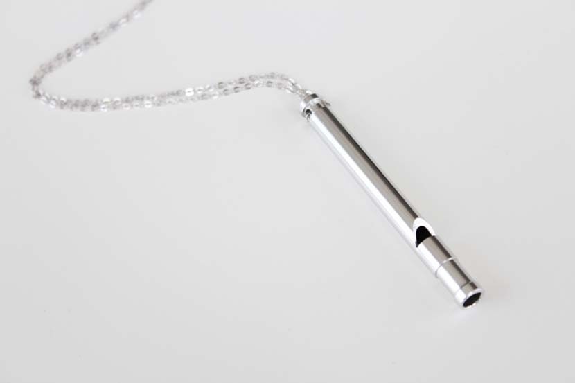 Silver Whistle Necklace - Whistle At Me - 32 inch