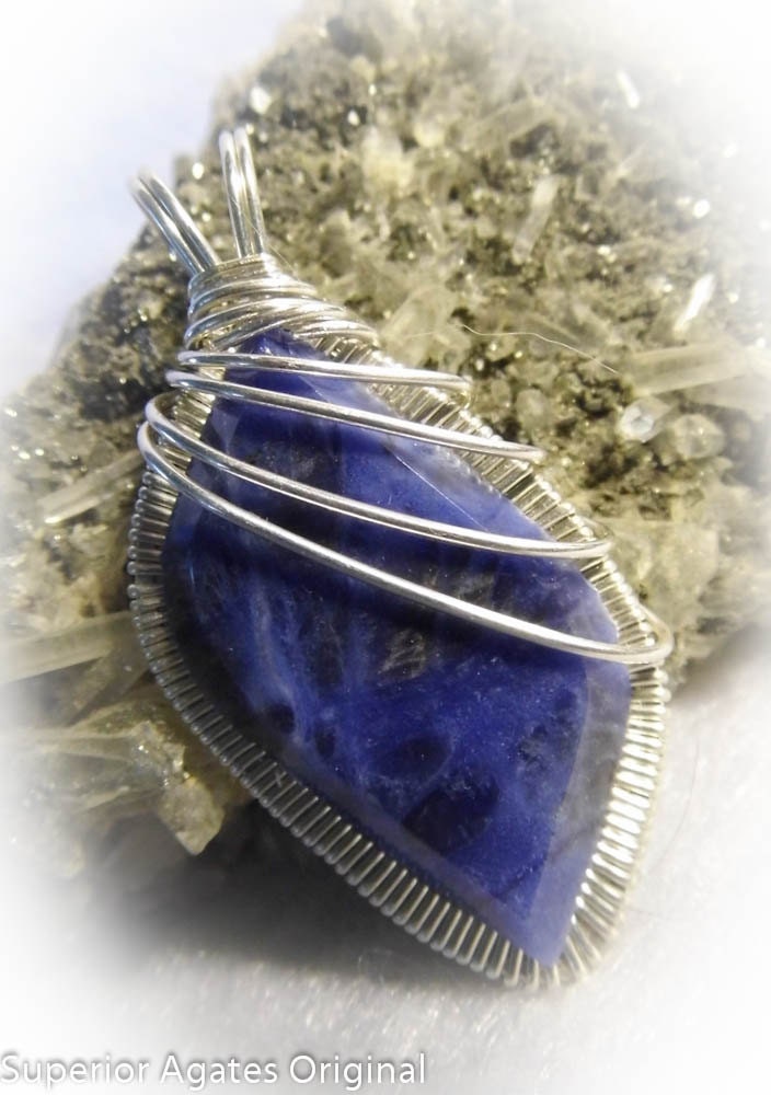 Sodalite Gem Stone Wire Wrapped Pendant