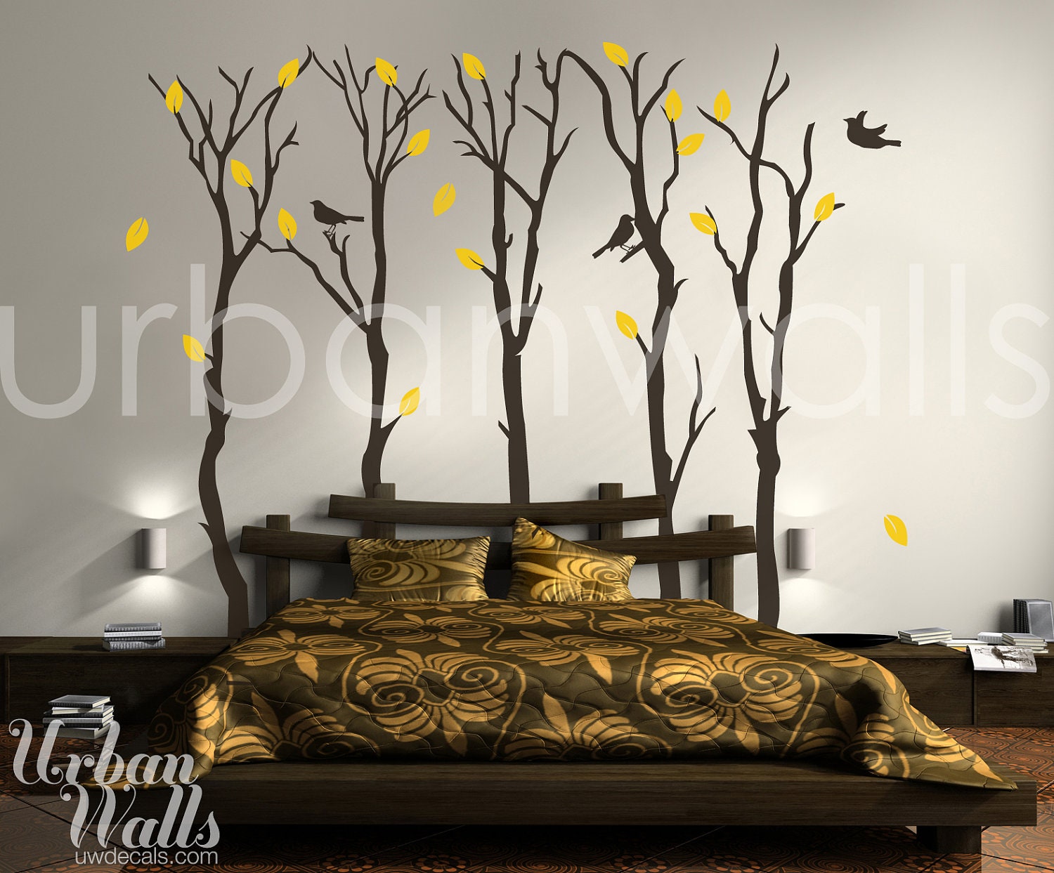 Vinyl Wall Sticker Decal Art - Fall Trees