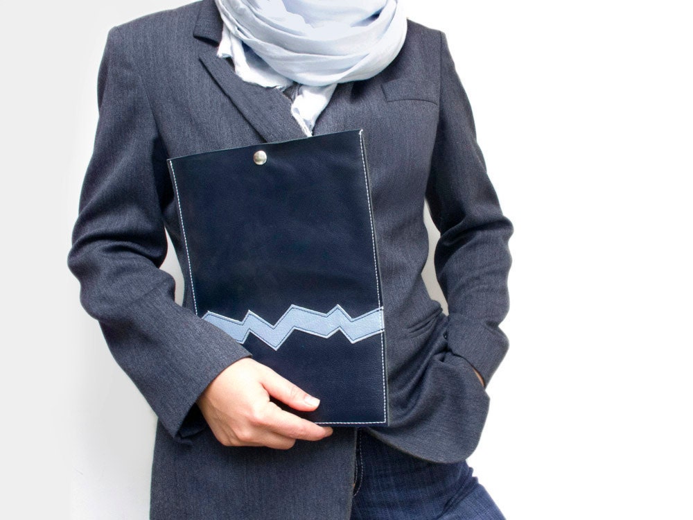 iPad leather case dark blue iPad Sleeve iPad Cover iPad Pouch