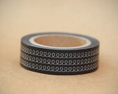 Black Doodle Washi Tape-  Single Roll 15 mm