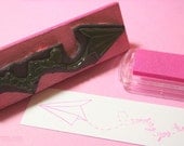 Paper Plane Stamp on Pink Wooden Handle