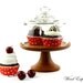 Wooden Cake Stand with Glass Dome / Pedestal Stand
