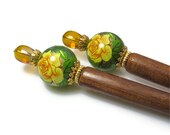 Flower Hair Sticks, Hairsticks, Chop Sticks For Hair,  Yellow Rose