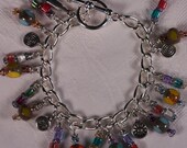 Charm Bracelet  and Earrings Set - Czech Glass Beads