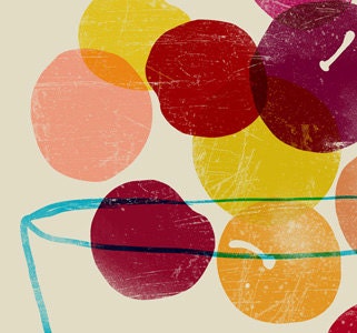 Kitchen Art print - Plums - Summer Fruit Art / high quality fine art print