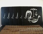 Vintage Set of Six Arnold Designs Mermaid on the Beach Placemats