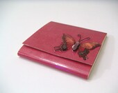 Red Sticky Notes Pad with Red and Orange Butterfly