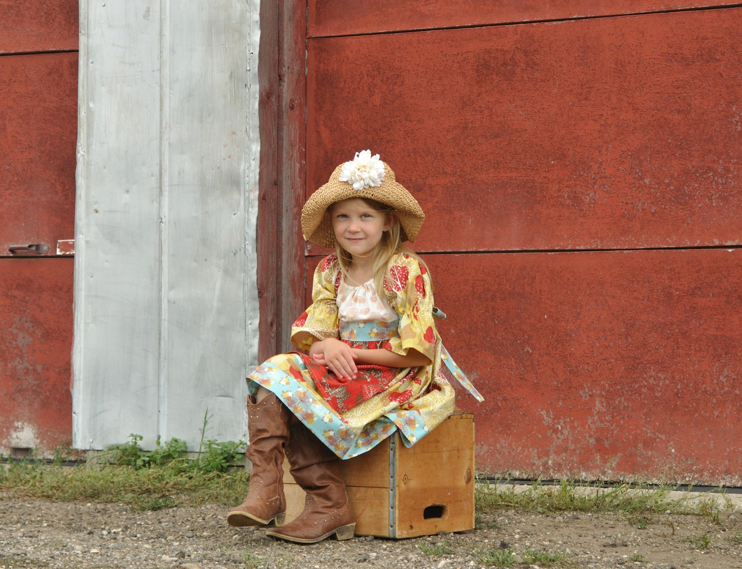 Size 5, Fall Orchard Peasant Dress