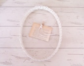 White Filigree Frame Organizer Necklace Holder Filigree Frame Oval Frame Shabby Chic Vintage Frame