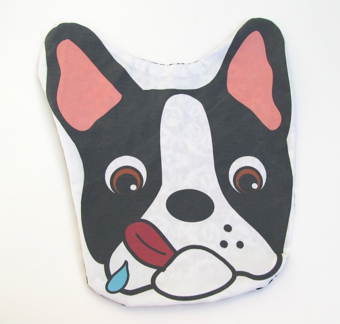 Unstuffed Licking Boston Terrier Pillow Head