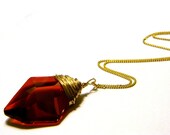 Sorcerer's Stone Pendant Necklace - Harry Potter Jewelery - 40 mm Swarovski Crystal - Wire Wrapped Philospoher's Stone - Gift Under 25, 50