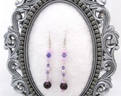 Purple and pink drop earrings