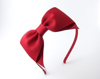 Red Bow Headband Snow White Costume Prop Dark Red
