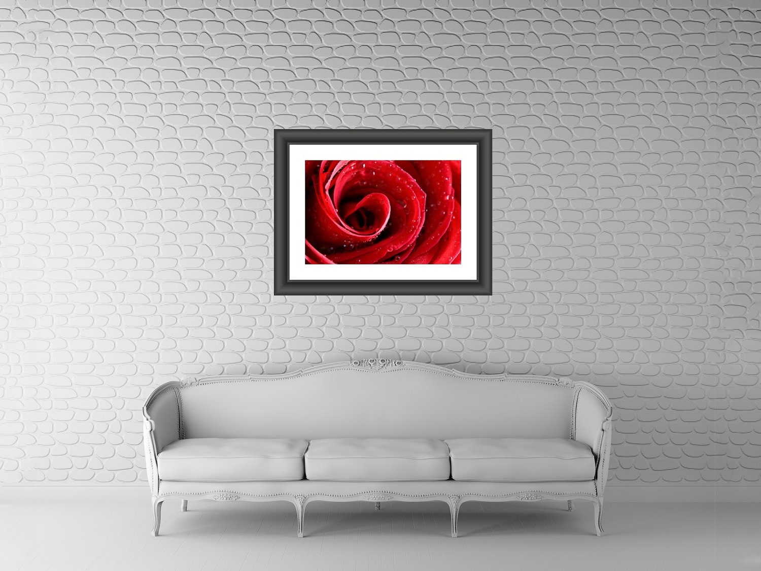 Red Rose  Flower Fine Valentines Day Art Photography Print Home Decor Wall Art crimson red velvety petals water droplets Custom Size