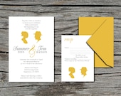 Wedding Invitation, DIY, Invite and RSVP, Cameo Silhouette, Printable, Digital File by ticklemeink on Etsy