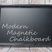 Large BLACK FRAMED CHALKBOARD 42"x29" Modern Framed Blackboard Magnetic Modern Home Decor Urban Leaning Black Framed Chalk board