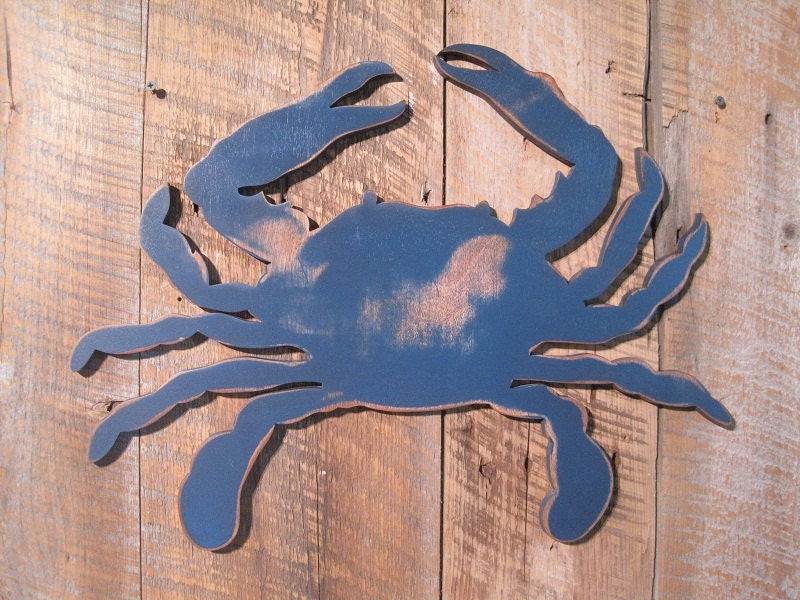 Wooden Crab Sign- Ocean Beach Decoration