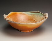 Handcrafted white stoneware soda fired serving bowl - 518