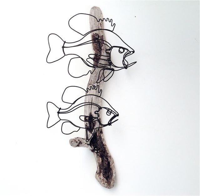 Sunfish Wallhanging Wire Sculpture