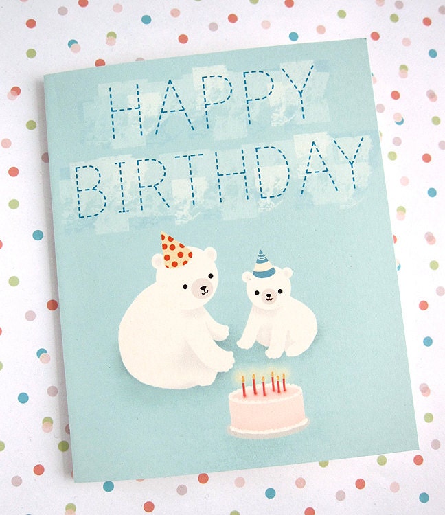 Happy Birthday Polar Bears Card
