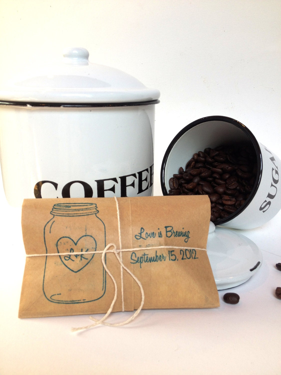 Wedding Favors, Coffee Favors, Set of 30 w/ CUSTOM STAMP. Made to Order by Apropos Roasters