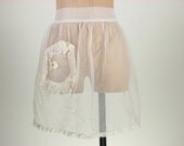 50s White Sheer Lace French Maid Apron