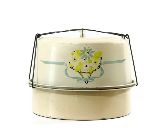 Vintage Cake Carrier Pie Keeper Covered Carrying by GizmoandHooHa