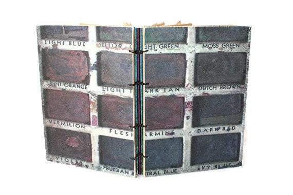 Thin Watercolor Cake Paint Coptic Journal