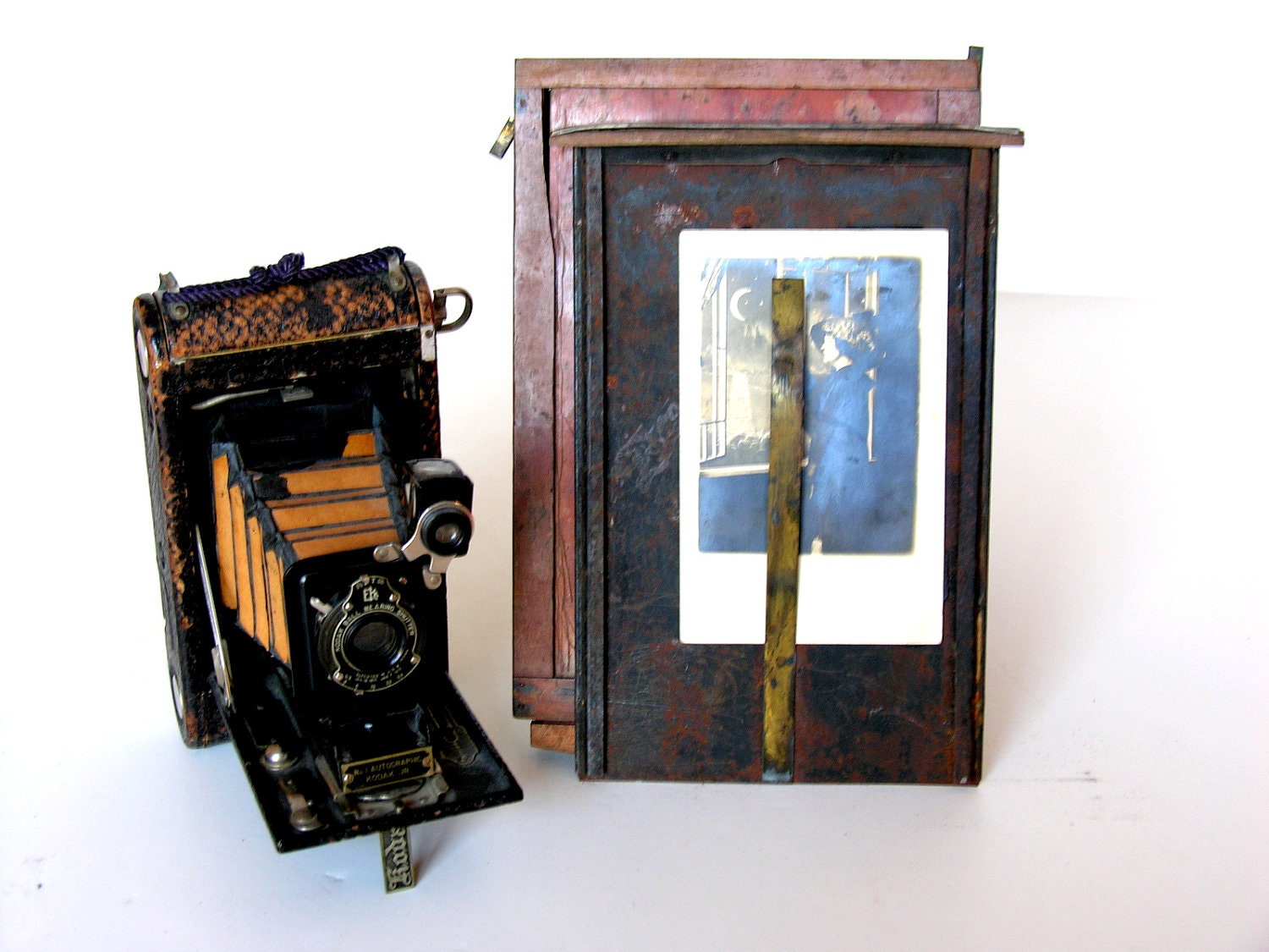 Printing Frame Antique Wood Film Negative Camera Plate Rustic Holder Photo Display Vintage Primitive Patina