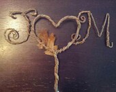 Small Monogram Wedding Cake Topper - Rustic Love Tree Oak Leaf Fall Autumn Wedding Natural Branch Vine Initials Personalized