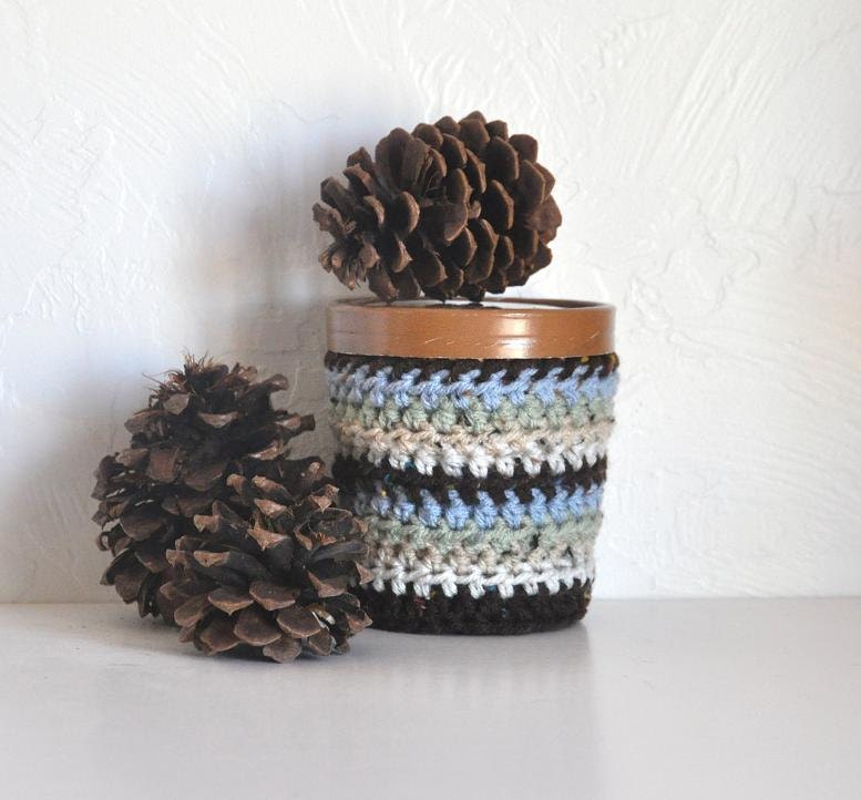 Ice Cream Cozy Pint Cover Sleeve Rustic Striped Design