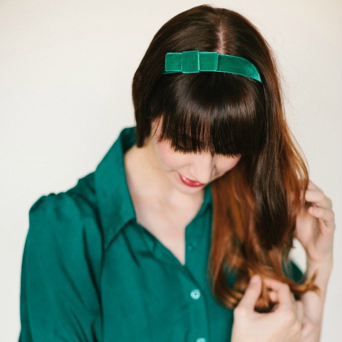 Miss Joan - Green Velvet Headband